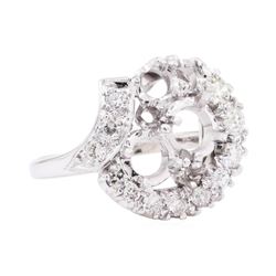 Platinum 1.00 ctw Diamond Round Semi-mount Ring