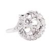 Image 1 : Platinum 1.00 ctw Diamond Round Semi-mount Ring