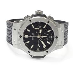 Hublot Mens Big Bang Steel 44mm Black Dial Watch