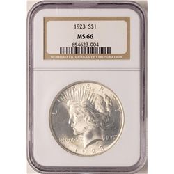 1923 $1 Peace Silver Dollar Coin NGC MS66