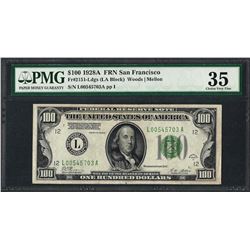 1928A $100 Federal Reserve Note San Francisco Fr.2151-L PMG Choice Very Fine 35