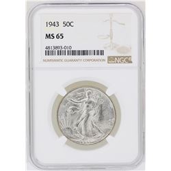 1943 Walking Liberty Half Dollar Coin NGC MS65