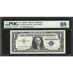 1957A $1 Silver Certificate Note Fr.1620 PMG Superb Gem Uncirculated 68EPQ