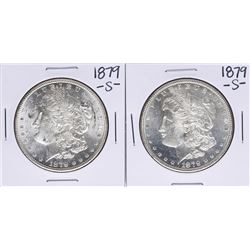 Lot of (2) 1879-S $1 Morgan Silver Dollar Coins