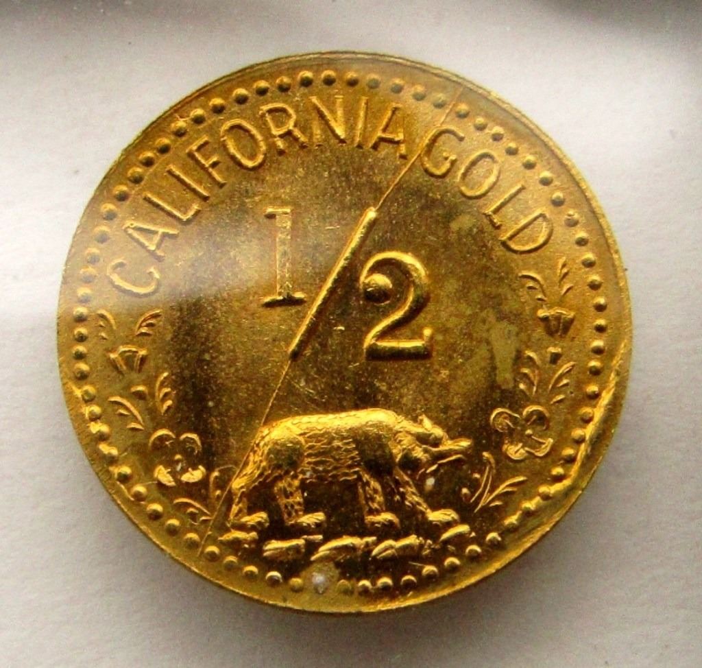 1852 1 2 FRACTIONAL CALIFORNIA GOLD INDIAN 1852-1-2-fractional-california-gold-indian