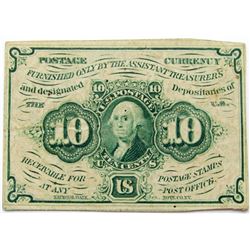 1862 10 CENT FRACTIONAL POSTAL CURRENCY