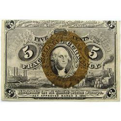 1863 FIVE CENT FRACTIONAL POSTAGE CURRENCY