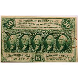 1862 FIFTY CENT FRACTIONAL POSTAGE CURRENCY