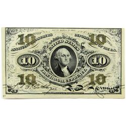1863 TEN CENT FRACTIONAL CURRENCY
