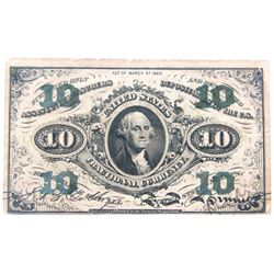 1863 10 CENT FRACTIONAL CURRENCY