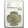 Image 1 : 1934 PEACE DOLLAR NGC MS 64