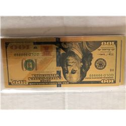 24KT Gold 100 Dollar Bill Foil Total Weight is 4 grams