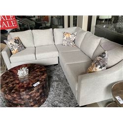 VOGUE DESIGNS LIGHT GREY FABRIC 5 SEAT SECTIONAL SOFA WITH THROW PILLOWS