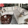 Image 1 : VOGUE DESIGNS LIGHT GREY FABRIC 5 SEAT SECTIONAL SOFA WITH THROW PILLOWS