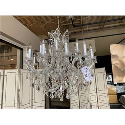 J&M 18 HEAD CANDLE STYLE CRYSTAL CHANDELIER