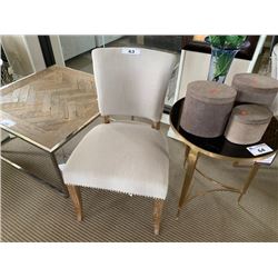 PAIR OF LUTHER LINEN DINNING CHAIRS