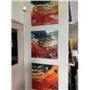 Image 1 : SET OF 3 PAINTED CANVAS MODERN ARTWORK