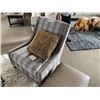 Image 1 : NORRIS BROWN ASH PATTERED OCCASIONAL CHAIR