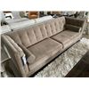 Image 1 : DOMINIC MODERN BROWN MICRO FIBER HIGH BACK 2 SEAT SOFA WITH THROW PILLOWS