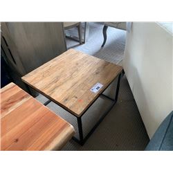 RECLAIMED WOOD & METAL END TABLE