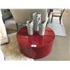 Image 1 : RED MODERN CIRCULAR MOBILE COCKTAIL TABLE & DECOR