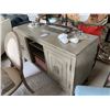 Image 1 : HOOKER GREY WASHED WOOD 2 DOOR ENTERTAINMENT CONSOLE WITH DECOR ITEMS