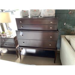 HUDSON PARK DARK WOOD 4 DRAWER GENTLEMANS CHEST & DECOR ITEMS