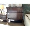 Image 1 : HUDSON PARK DARK WOOD 4 DRAWER GENTLEMANS CHEST & DECOR ITEMS