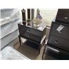 Image 1 : HUDSON PARK DARK WOOD 2 DRAWER NIGHT STAND & DECOR ITEMS