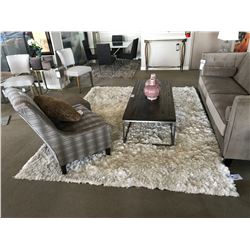 CREAM TONE SHAG STYLE 90" X 120" DESIGNER AREA RUG