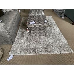 GREY TONE SHAG STYLE 90" X 60" DESIGNER AREA RUG