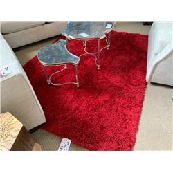 RED TONE SHAG STYLE 85" X 60" DESIGNER AREA RUG