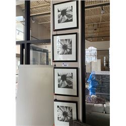 4 FRAMED FLOWER ARTWORK