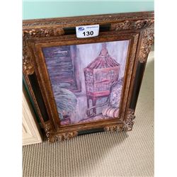 FRAMED FRUIT & BIRD CAGE ARTWORK