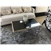 Image 1 : QUATTRE CHROME & BLACK GRANITE COCKTAIL TABLE, END TABLE, 2 HEAD TABLE LAMP WITH DECOR ITEM