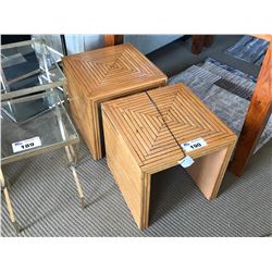 PAIR OF MODERN BAMBOO END TABLES