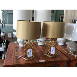 PAIR OF GOLD MOSAIC TABLE LAMPS