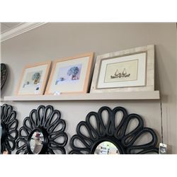 SHELF OF ASSORTED ARTWORK / WALL DECOR