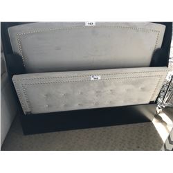 GREY MICRO FIBER STUDDED 62" HEADBOARD