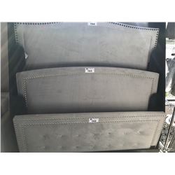 GREY MICRO FIBER STUDDED 62" HEADBOARD