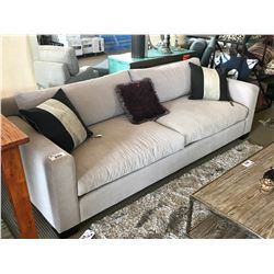 IAN GOSH GREY FABRIC DEEP SEAT SOFA WITH THROW PILLOWS