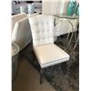Image 1 : PAIR OF PRESIDENT CREAM LINEN FABRIC STUDDED DINING CHAIRS