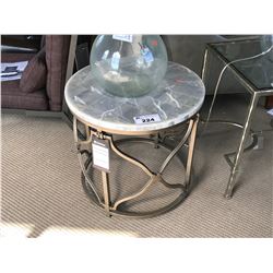 SHERRILL ONYX & METAL END TABLE