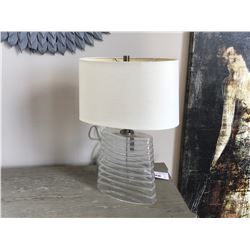 LARGE GLASS BOTTOM TABLE LAMP