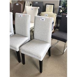 ELLIS BRAMPTON SILVER FABRIC DINING CHAIR