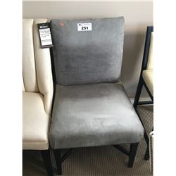 GREY MICRO FIBER FABRIC DINING CHAIR