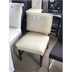 CREAM LEATHER DINNING CHAIR