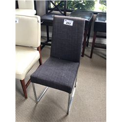 BROWN MULTI TONE FABRIC DINING CHAIR