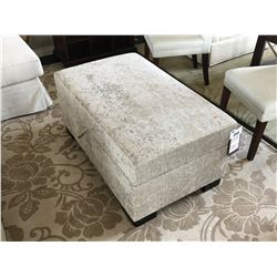 VAN GOGH GREY FABRIC STORAGE OTTOMAN