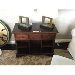 DARK WOOD 3 DRAWER CONSOLE TABLE